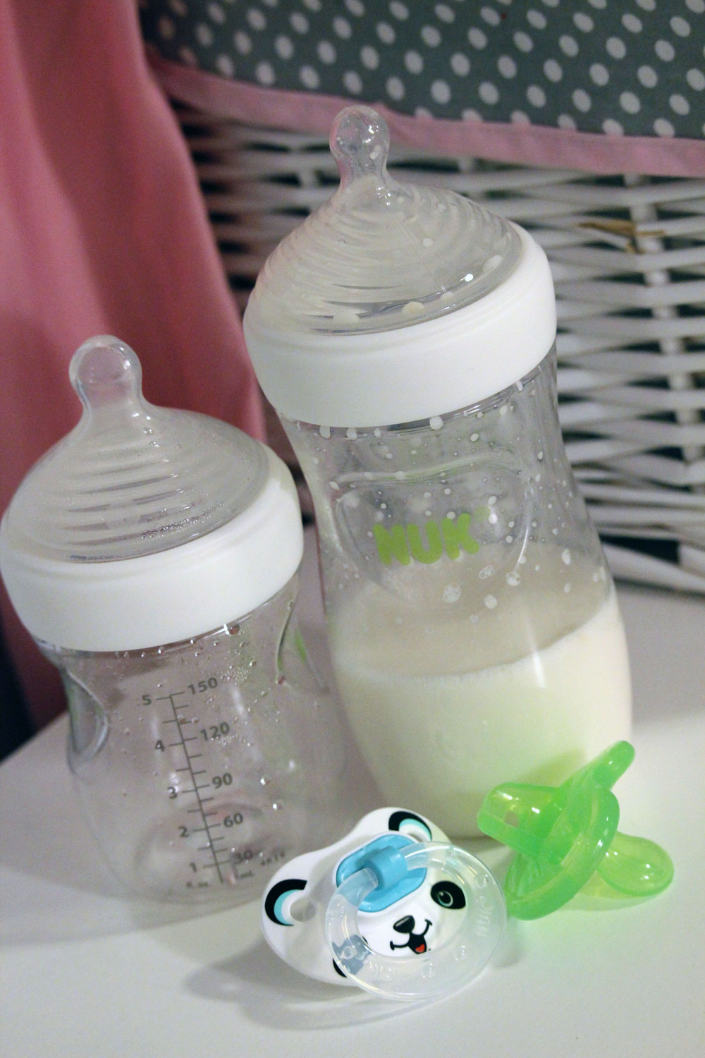 Two different sized Nuk Simply Natural bottles