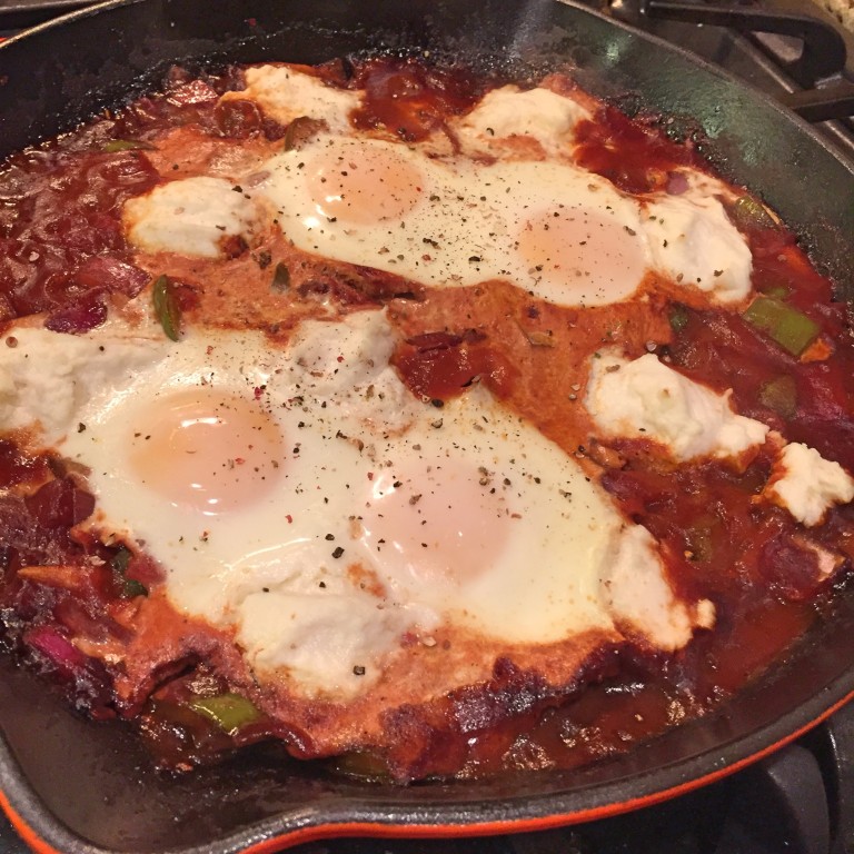 Cast Iron Baked Eggs Recipe Bottles + Banter