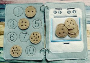 cookie counting activity for quiet book