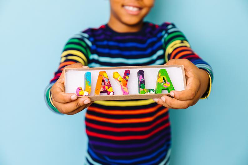 Personalized rainbow name crayons | gifts for toddlers who have everything