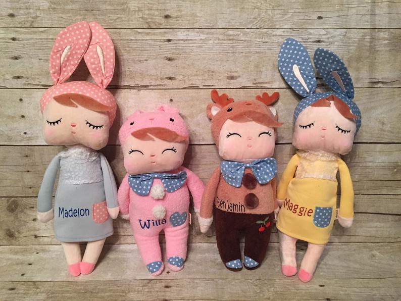 Personalized soft plush dolls for toddlers