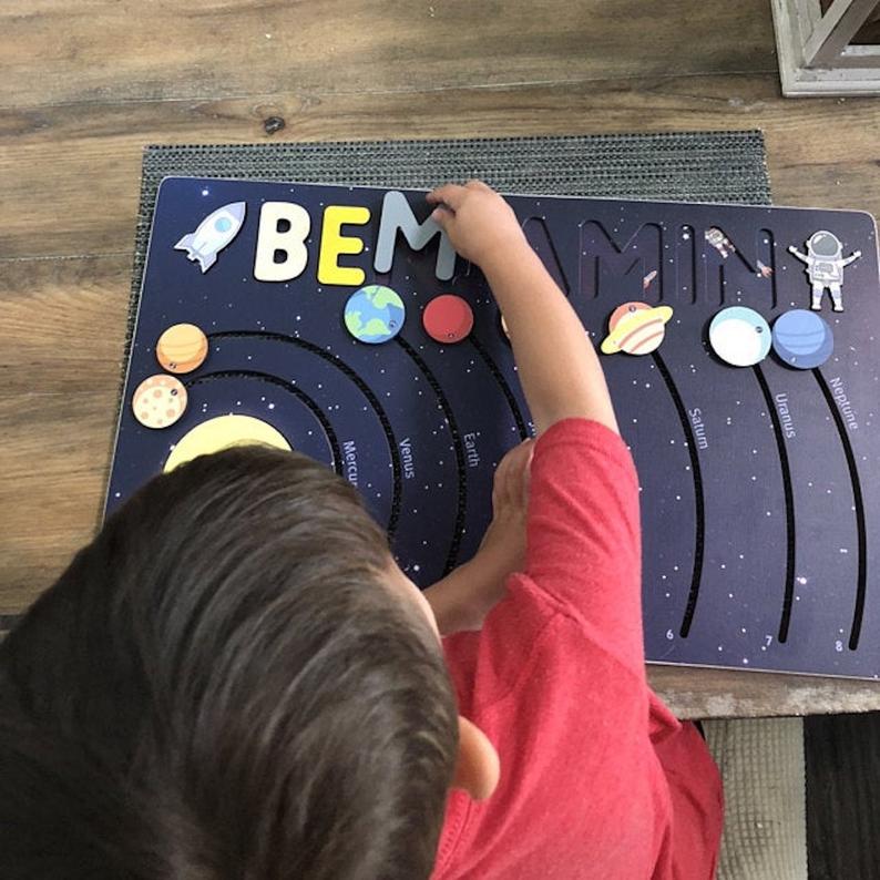 Personalized solar system puzzle educational toy for toddlers