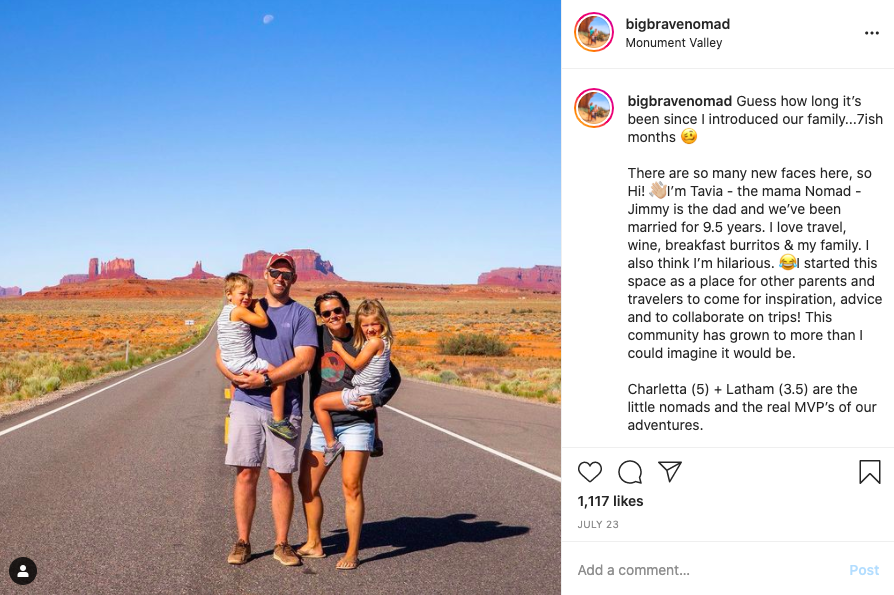 bigbravenomad family travel instagram account