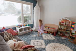 4-year-old dancing in playroom