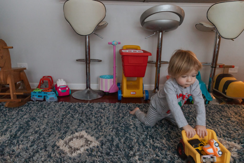 toddler playroom with space for cars