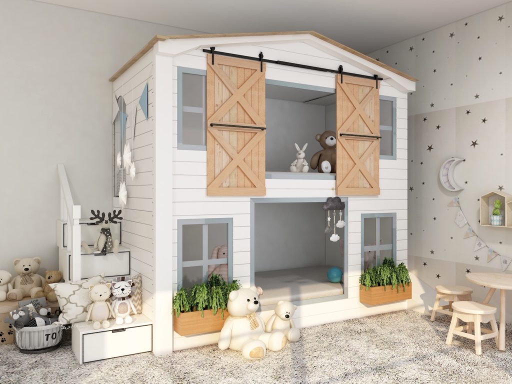 Rustic playhouse kids playroom farmhouse