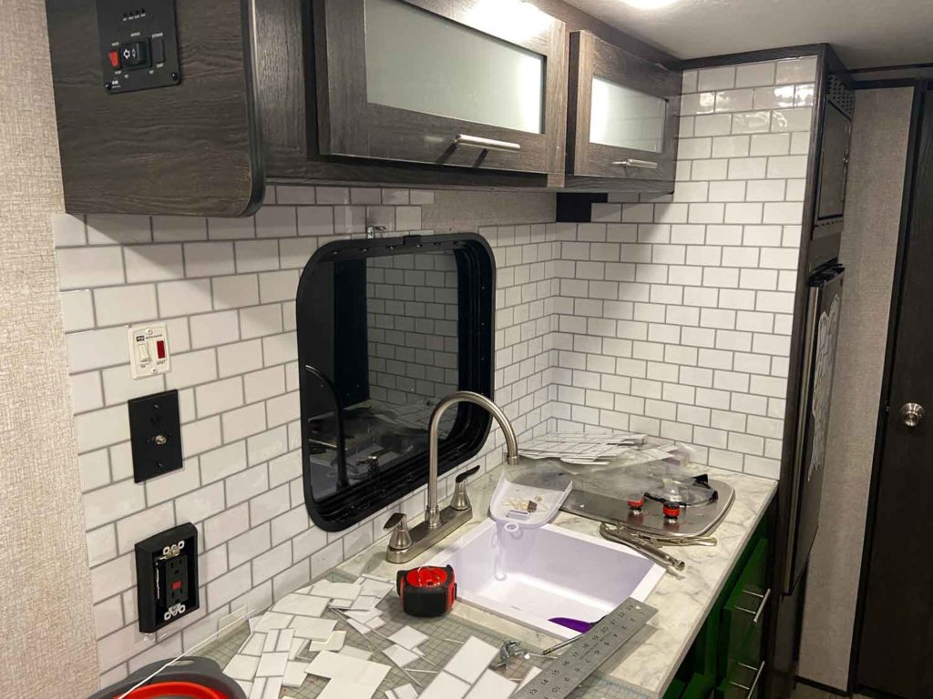 Installing a Tile Backsplash in an RV - Easy Camper Updates