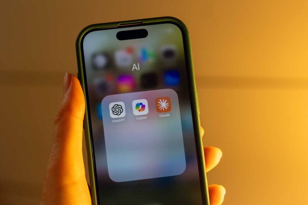 picture of AI apps on an iphone